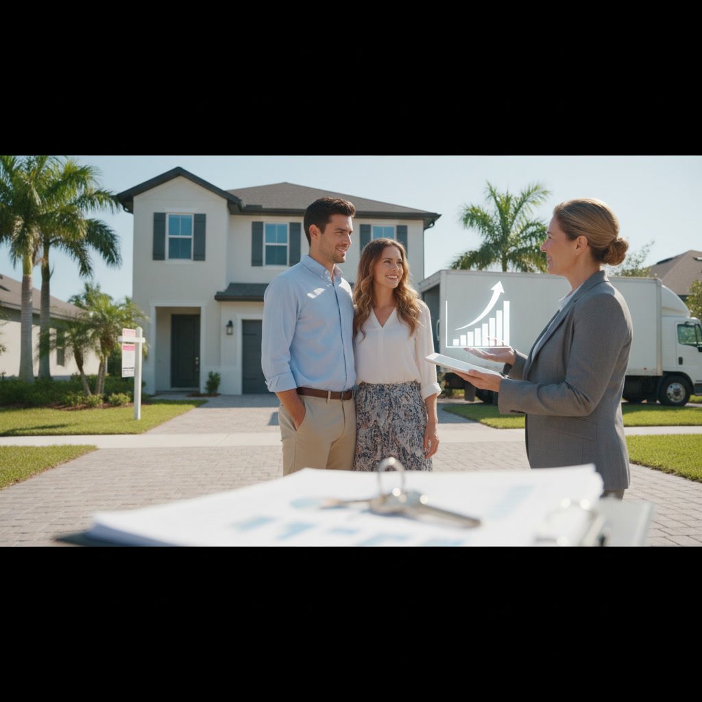 Florida homebuyer reviewing credit report with credit building strategies