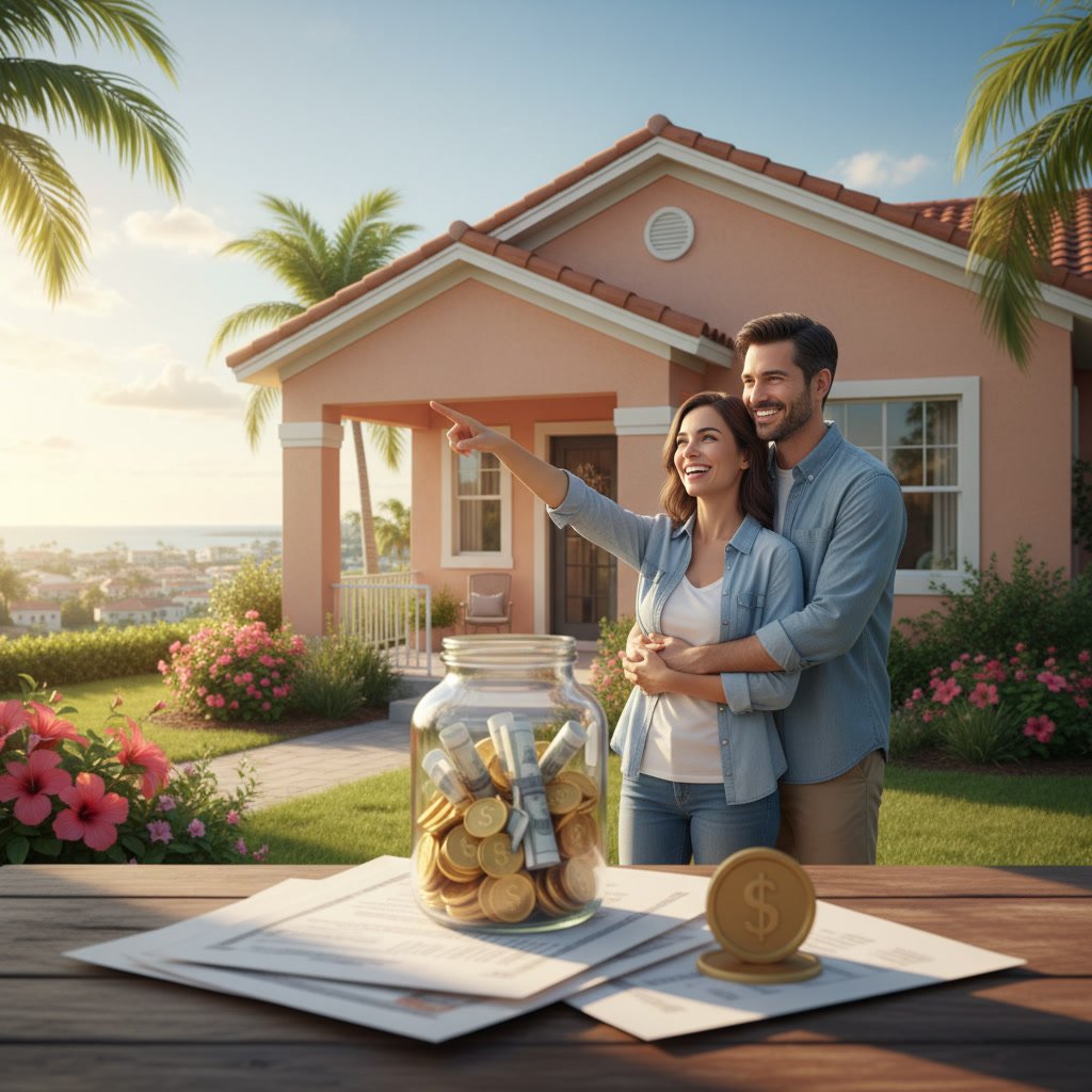 Comparison chart showing mortgage payment savings with improved credit scores for Florida home loans
