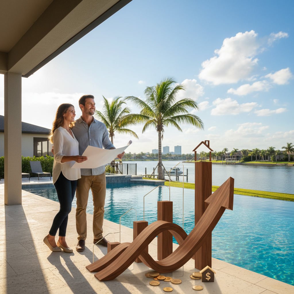 Florida homebuyer reviewing credit report and mortgage rate documents to qualify for lower interest rates
