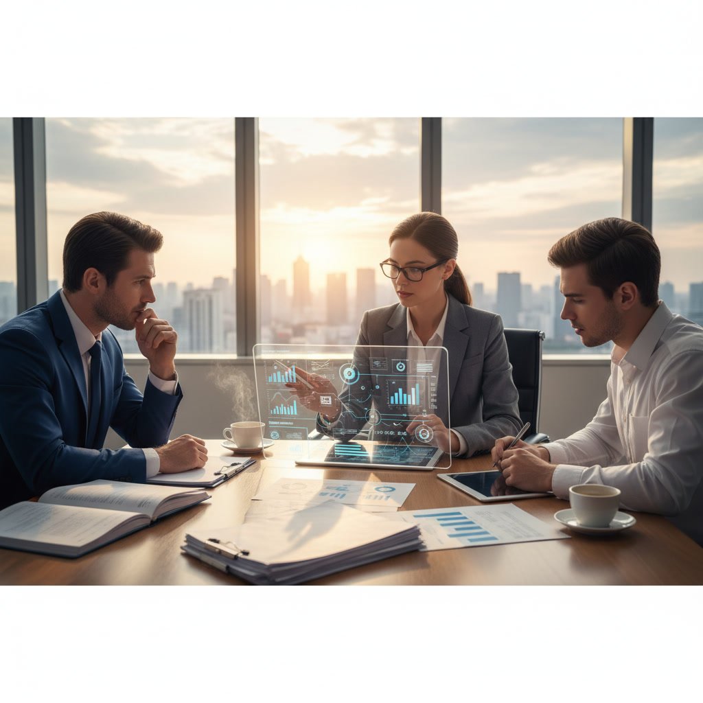 Professional tax accountant conducting thorough financial review with client documents