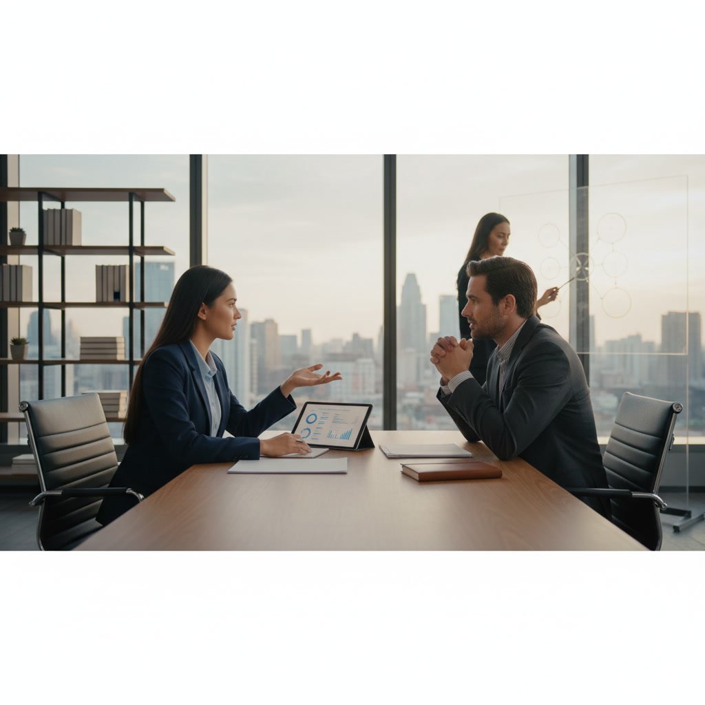 Business owner preparing documents for a business funding consultation meeting