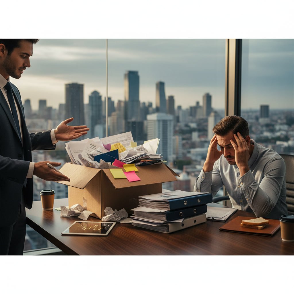 Business owner reviewing tax documents considering professional business tax filing services